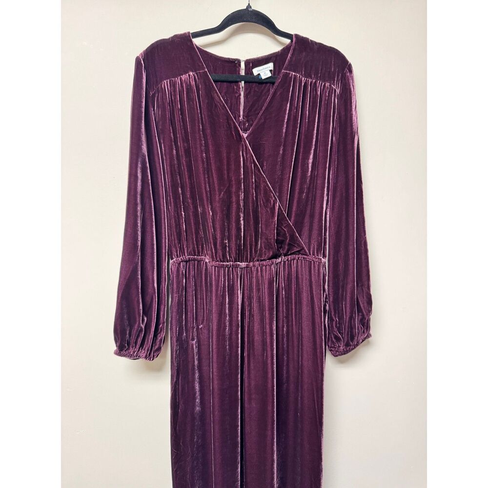 SUNDANCE Aviana Velvet Jumpsuit, Silk Blend, Deep Burgundy, Sz M - Picture 5 of 16